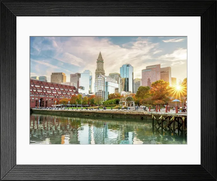 Framed Print : Boston Long Wharf Harbor Walk, Boston, Massachusetts, USA Framed Print : Boston Long Wharf Harbor Walk, Boston, Massachusetts, USA