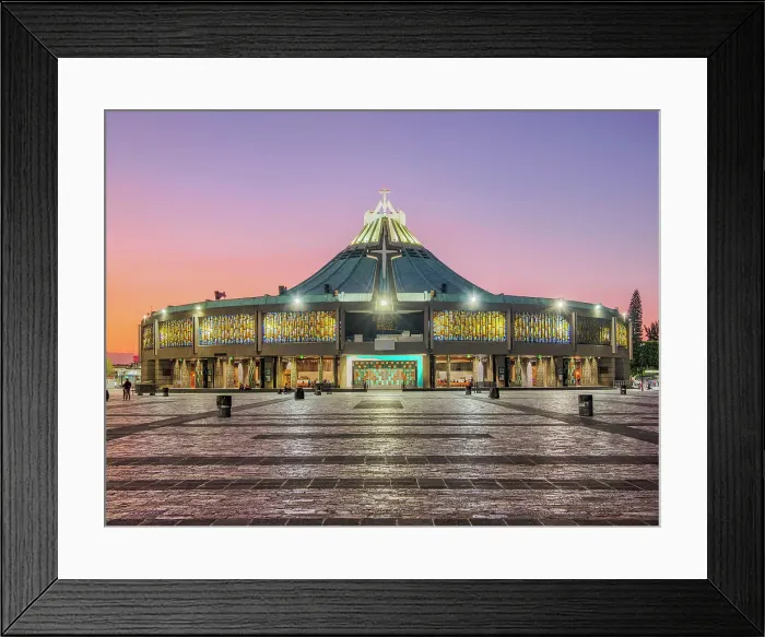 Framed Print : New Basilica of Guadalupe at dusk, Plaza de las Americas, Villa de Guadalupe, Mexico City, Mexico Framed Print : New Basilica of Guadalupe at dusk, Plaza de las Americas, Villa de Guadalupe, Mexico City, Mexico
