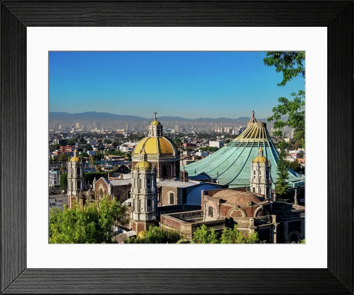 Framed Print : Old and New Basilicas of Guadalupe, elevated view, Villa de Guadalupe, Mexico City, Mexico Framed Print : Old and New Basilicas of Guadalupe, elevated view, Villa de Guadalupe, Mexico City, Mexico