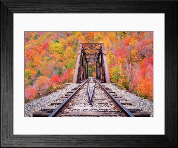 Framed Print : Fourth Iron Trestle framed by Fall Foliage North Conway, New Hampshire, New England, USA Framed Print : Fourth Iron Trestle framed by Fall Foliage North Conway, New Hampshire, New England, USA