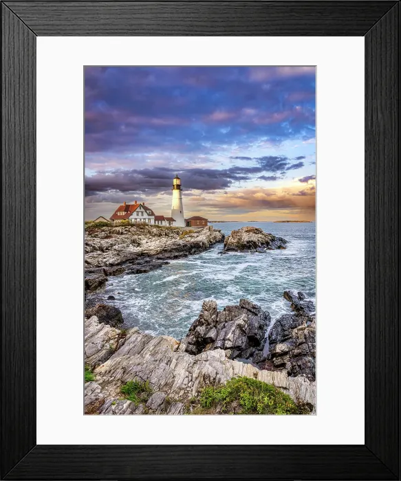 Framed Print : Portland Head Lighthouse, Cape Elizabeth, Sunset Portland Maine, New England, USA Framed Print : Portland Head Lighthouse, Cape Elizabeth, Sunset Portland Maine, New England, USA