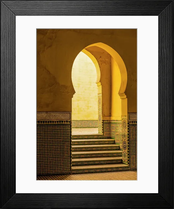 Framed Print : Interior of the Mausoleum of Moulay Ismail, Meknes, Morocco Framed Print : Interior of the Mausoleum of Moulay Ismail, Meknes, Morocco
