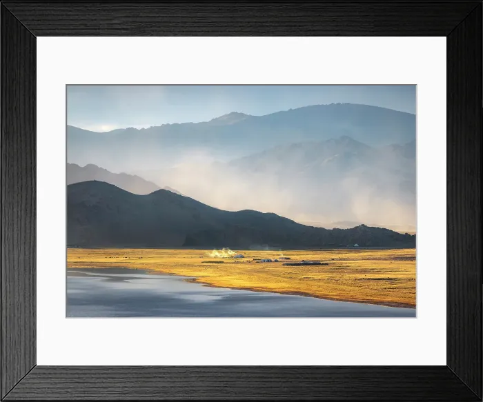 Framed Print : Ger camp on the shore of Tolbo Lake, Western Mongolia, Asia Framed Print : Ger camp on the shore of Tolbo Lake, Western Mongolia, Asia