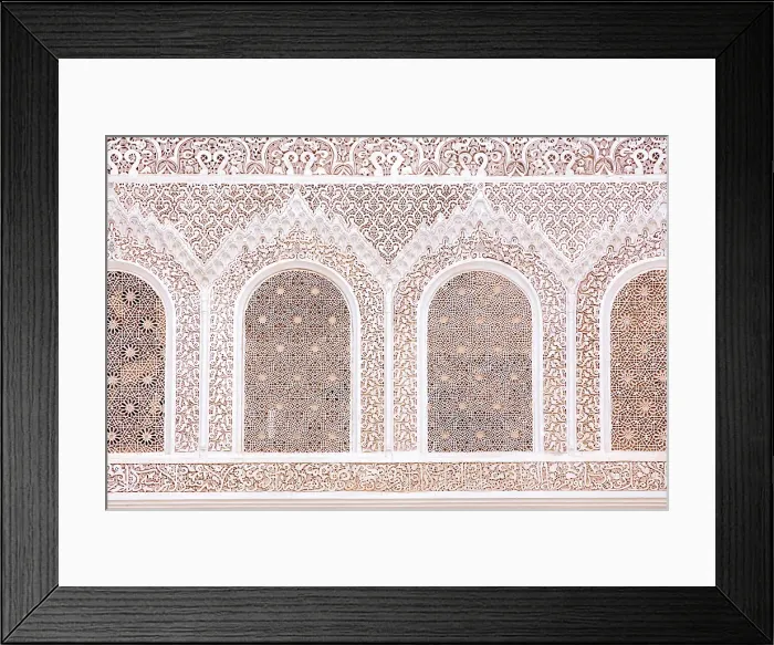 Framed Print : Ornate plasterwork, Ben Youssef Medersa (old Koranic school), Marrakech, Morocco