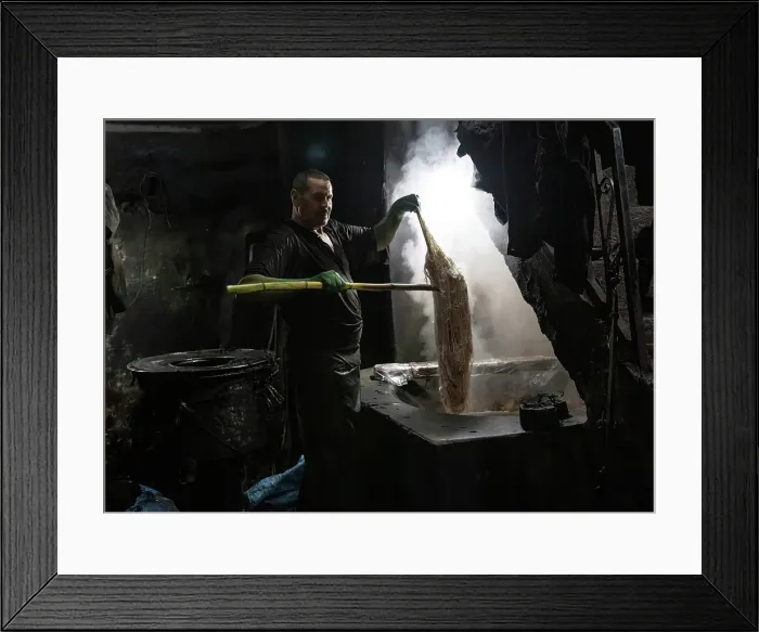 Framed Print : Dyer dying silk in the ancient dyer's souk (Souk des teinturiers), Marrakech, Morocco, Africa Framed Print : Dyer dying silk in the ancient dyer's souk (Souk des teinturiers), Marrakech, Morocco, Africa