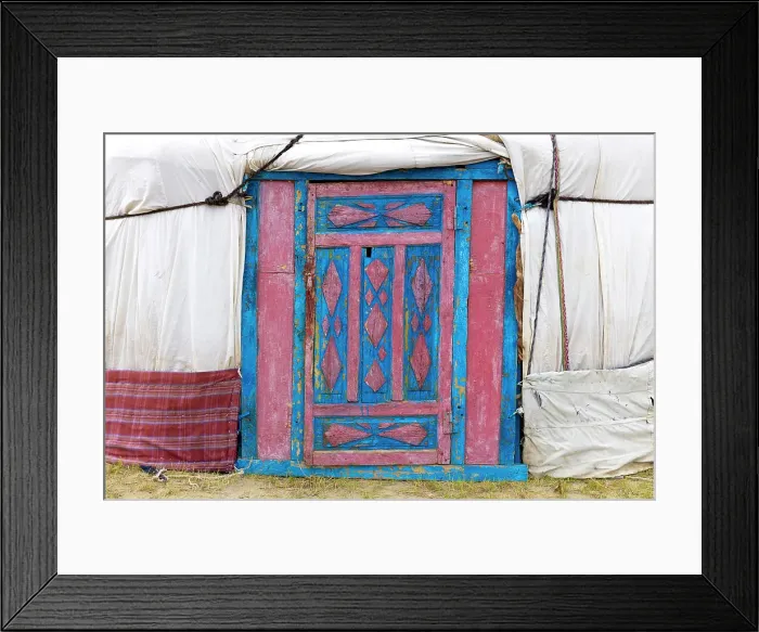 Framed Print : Painted door of a traditional ger, Western Mongolia, Asia Framed Print : Painted door of a traditional ger, Western Mongolia, Asia