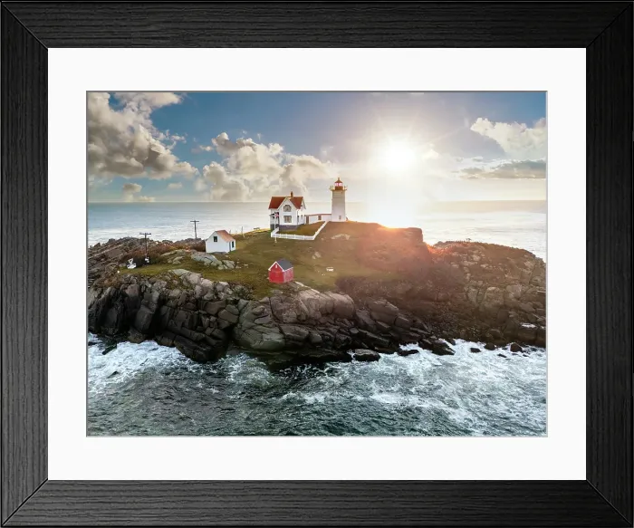 Framed Print : Aerial View Cape Neddick Lighthouse also called Nubble Lighthouse, York, Maine, New England, USA Framed Print : Aerial View Cape Neddick Lighthouse also called Nubble Lighthouse, York, Maine, New England, USA