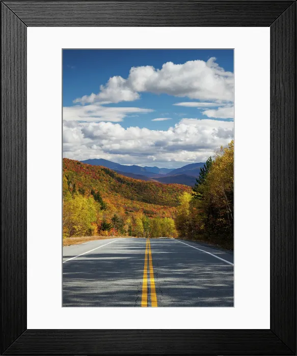Framed Print : Route 116 with the white mountains beyond, New Hampshire, New England, USA Framed Print : Route 116 with the white mountains beyond, New Hampshire, New England, USA