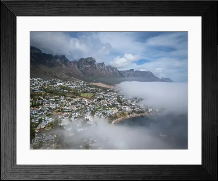 Framed Print : Camps Bay & The Twelve Apostles, Cape Town, Western Cape, South Africa