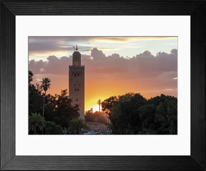 Framed Print : Koutoubia Minaret at sunset, Marrakech, Morocco