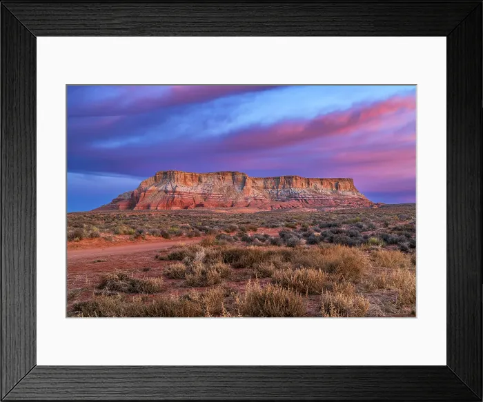 Framed Print : Scenic sunset in the desert landscape near Page, Arizona, USA Framed Print : Scenic sunset in the desert landscape near Page, Arizona, USA