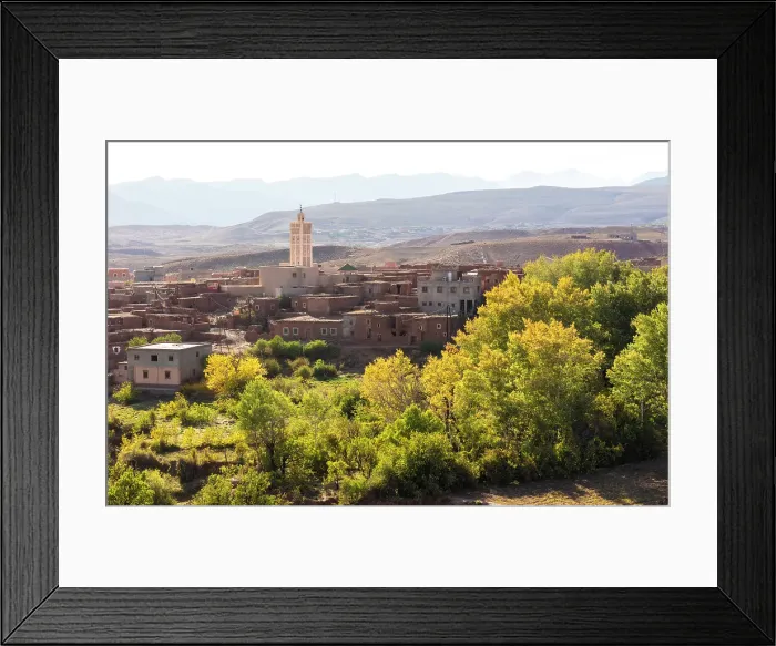 Framed Print : Telouet village from abandoned Telouet Kasbah, Atlas Mountains, Morocco Framed Print : Telouet village from abandoned Telouet Kasbah, Atlas Mountains, Morocco