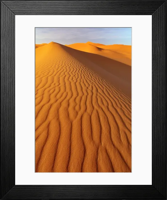 Framed Print : Orange sand dunes and ripples, Erg Chebbi, Sahara Desert, near Merzouga, Morocco Framed Print : Orange sand dunes and ripples, Erg Chebbi, Sahara Desert, near Merzouga, Morocco