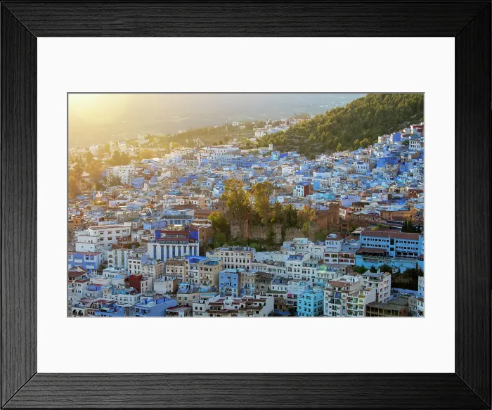 Framed Print : The blue town of Chefchaouen, Rif Mountain, Morocco Framed Print : The blue town of Chefchaouen, Rif Mountain, Morocco