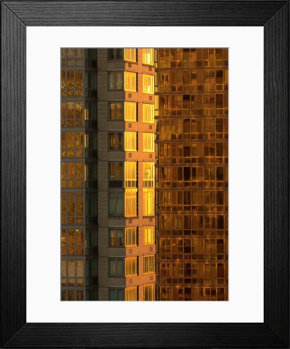 Framed Print : Buildings bathed in golden light, Manhattan, New York City, New York, USA Framed Print : Buildings bathed in golden light, Manhattan, New York City, New York, USA