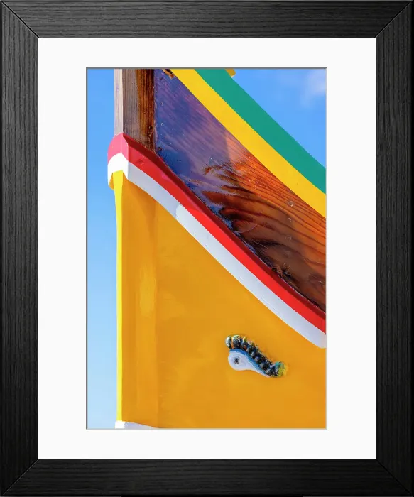 Framed Print : A Colourful Luzzu with the Eye of Osiris in Marsaxlokk Harbour, Marsaxlokk, Malta, Southern Europe Framed Print : A Colourful Luzzu with the Eye of Osiris in Marsaxlokk Harbour, Marsaxlokk, Malta, Southern Europe