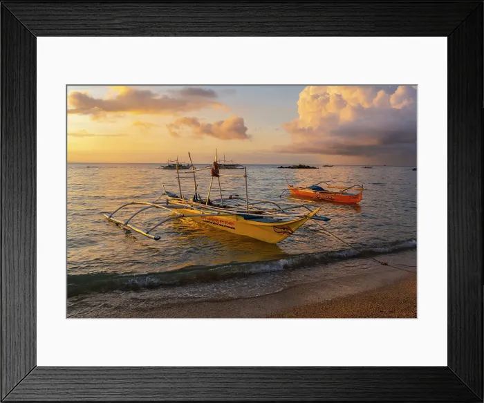 Framed Print : Bangka boats, Gigantes Islands, Iloilo Province, Western Visayas, Philippines