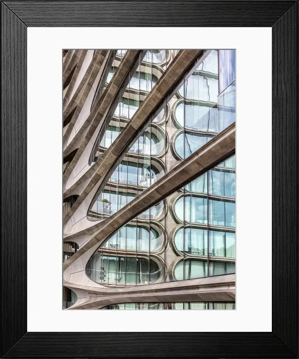 Framed Print : Detail of 520 West 28th Street, designed by Zaha Hadid, from The Highline, Manhattan, New York City, New York, USA Framed Print : Detail of 520 West 28th Street, designed by Zaha Hadid, from The Highline, Manhattan, New York City, New York, USA
