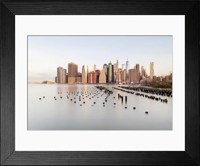 Framed Print : Manhattan from Pier 1 at dawn, Brooklyn Bridge Park, Manhattan, New York City, New York, USA