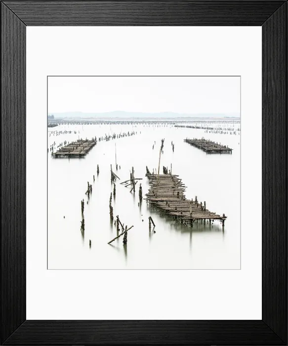 Framed Print : Old fishing jetties, Halong Bay, Quang Ninh Province, Vietnam