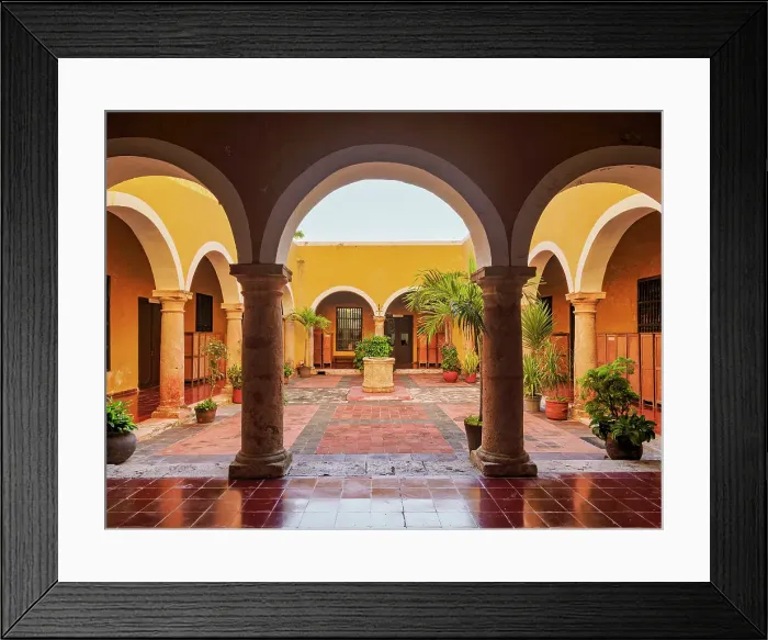 Framed Print : Cloister at the Old Town, Campeche City, Campeche State, Mexico