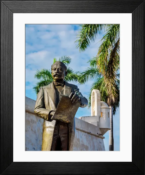 Framed Print : Pablo Garcia y Montilla Monument in front of the San Carlos Bastion housing the City Museum, Defensive Wall of the Old Town, Campeche City, Campeche State, Mexico Framed Print : Pablo Garcia y Montilla Monument in front of the San Carlos Bastion housing the City Museum, Defensive Wall of the Old Town, Campeche City, Campeche State, Mexico