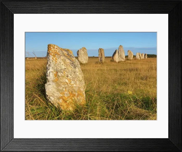 Framed Print : France, Brittany, Finistere, Camaret-sur-Mer, rows of stone, Lagatjar Framed Print : France, Brittany, Finistere, Camaret-sur-Mer, rows of stone, Lagatjar