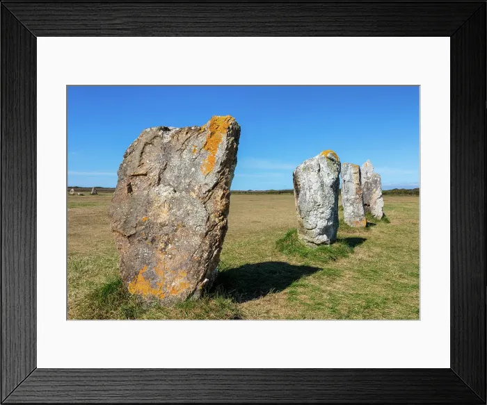 Framed Print : France, Brittany, Finistere, Camaret-sur-Mer, rows of stone, Lagatjar Framed Print : France, Brittany, Finistere, Camaret-sur-Mer, rows of stone, Lagatjar
