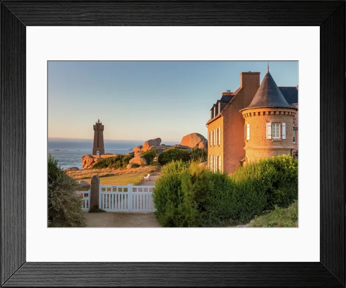 Framed Print : France, Brittany, Cotes d'Armor, Ploumanach lighthouse, Ploumanach village Framed Print : France, Brittany, Cotes d'Armor, Ploumanach lighthouse, Ploumanach village