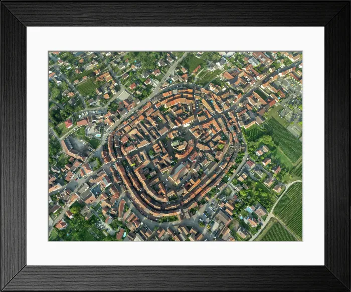 Framed Print : Aerial view of most beautiful village Eguisheim in Alsace, France Framed Print : Aerial view of most beautiful village Eguisheim in Alsace, France