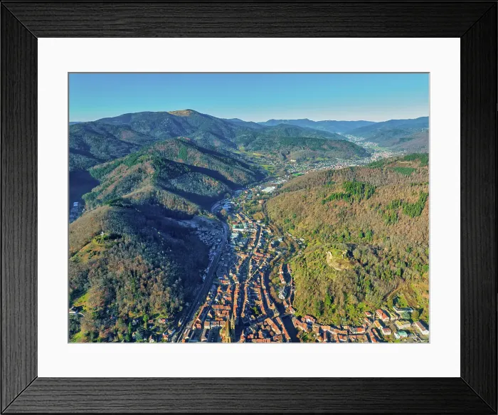 Framed Print : Aerial view of mountain area Thann of Haut-Rhin, in Grand East, Alsace, France Framed Print : Aerial view of mountain area Thann of Haut-Rhin, in Grand East, Alsace, France