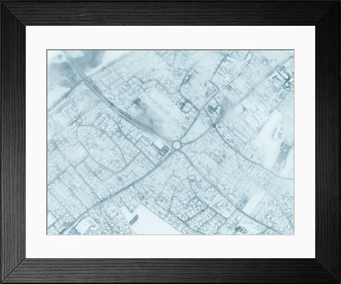Framed Print : Aerial view of falling snow in the residential area Kingersheim, Mulhouse, Alsace, France Framed Print : Aerial view of falling snow in the residential area Kingersheim, Mulhouse, Alsace, France