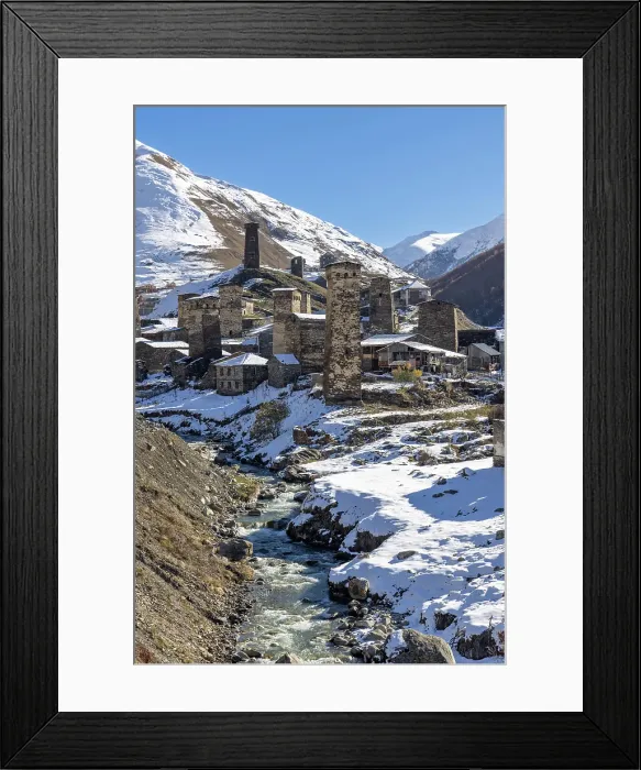 Framed Print : Chvibiani and Zhibiani, Ushguli, Upper Svaneti (Zemo Svaneti), Georgia