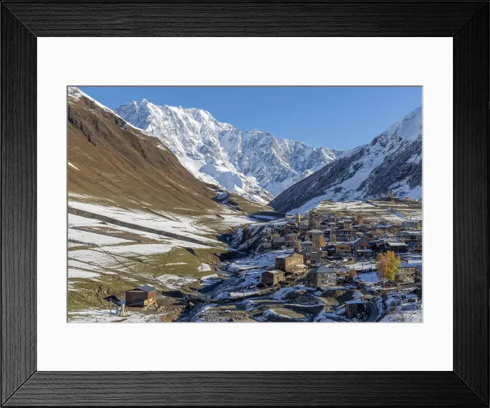 Framed Print : Chvibiani and Zhibiani, Ushguli, Upper Svaneti (Zemo Svaneti), Georgia