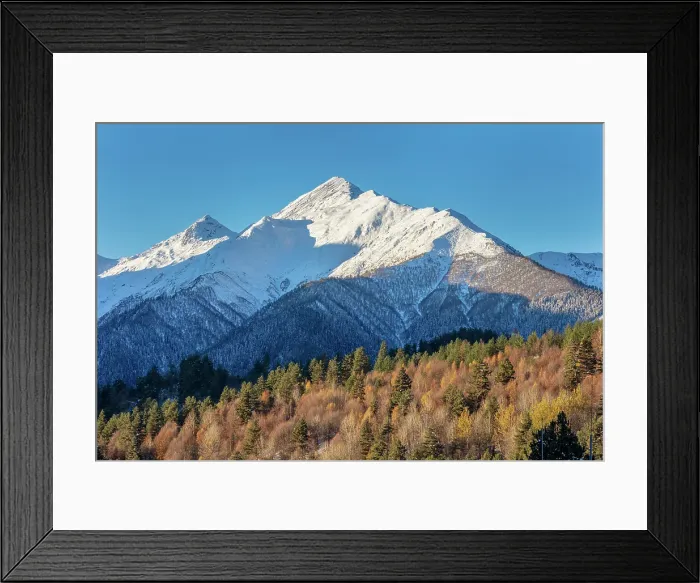 Framed Print : Svaneti mountains near Mestia in the autumn, Upper Svaneti (Zemo Svaneti), Georgia
