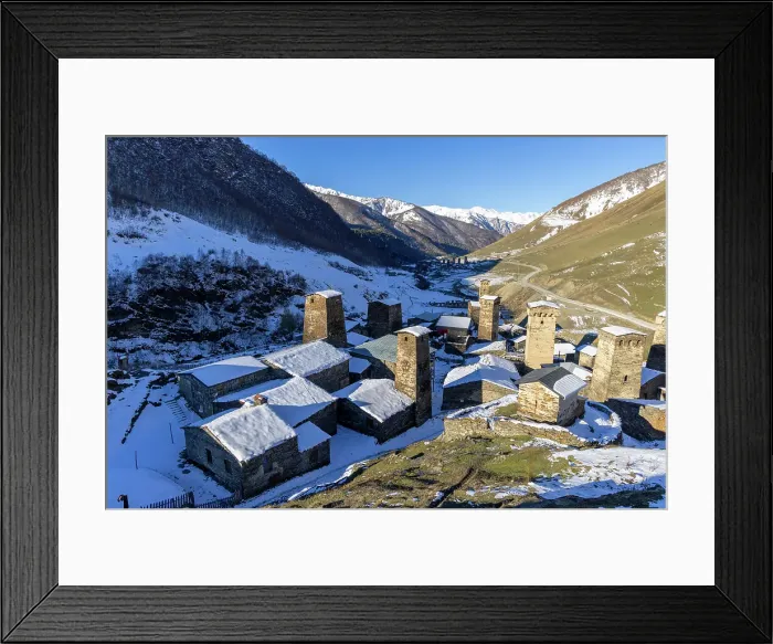 Framed Print : Chvibiani and Zhibiani, Ushguli, Upper Svaneti (Zemo Svaneti), Georgia