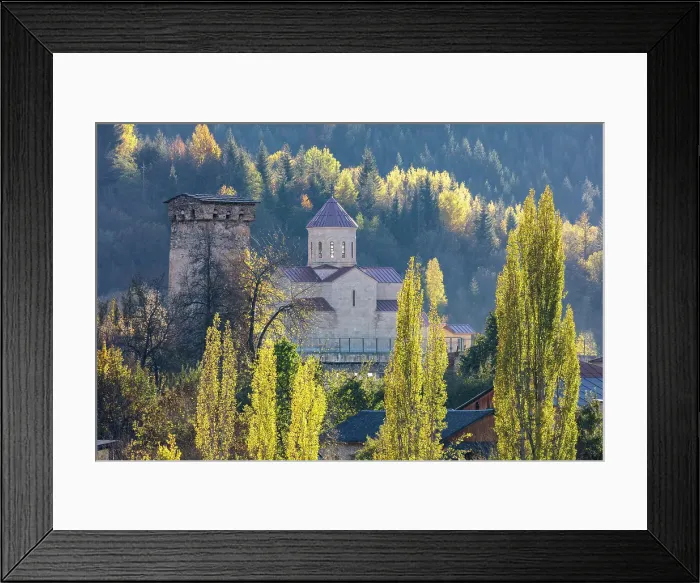 Framed Print : St. Nicolas Church & tower, , Mestia, Upper Svaneti (Zemo Svaneti), Georgia Framed Print : St. Nicolas Church & tower, , Mestia, Upper Svaneti (Zemo Svaneti), Georgia