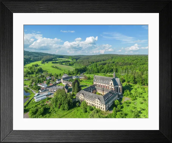 Framed Print : Aerial view at the Himmerod cloister, Eifel, Rhineland-Palatinate, Germany Framed Print : Aerial view at the Himmerod cloister, Eifel, Rhineland-Palatinate, Germany