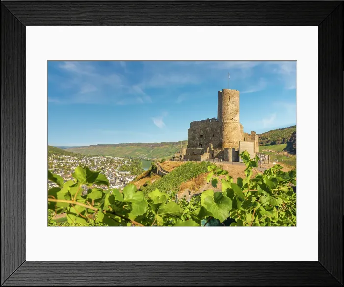 Framed Print : Landshut Castle ruins in the vineyards above Bernkastel-Kues, Mosel, Rhineland-Palatinate, Germany Framed Print : Landshut Castle ruins in the vineyards above Bernkastel-Kues, Mosel, Rhineland-Palatinate, Germany