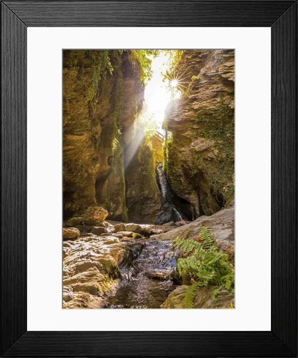 Framed Print : Small waterfall in the gorge in Tiefenbachtal, Bernkastel-Kues, Mosel, Rhineland-Palatinate, Germany Framed Print : Small waterfall in the gorge in Tiefenbachtal, Bernkastel-Kues, Mosel, Rhineland-Palatinate, Germany