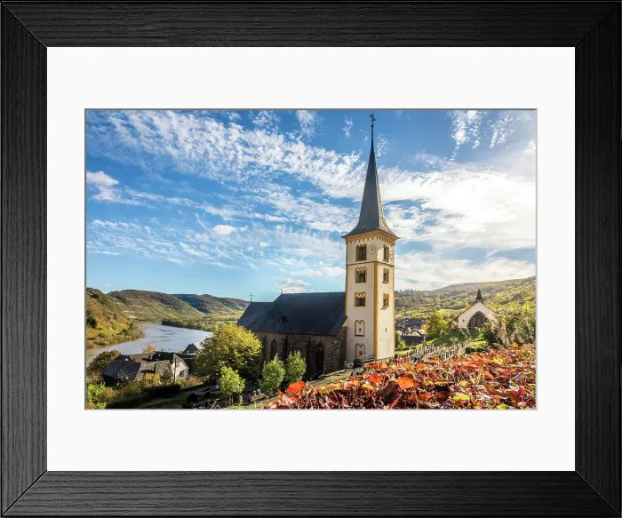 Framed Print : Church of St. Laurentius in Bremm on the Mosel, Mosel, Rhineland-Palatinate, Germany Framed Print : Church of St. Laurentius in Bremm on the Mosel, Mosel, Rhineland-Palatinate, Germany