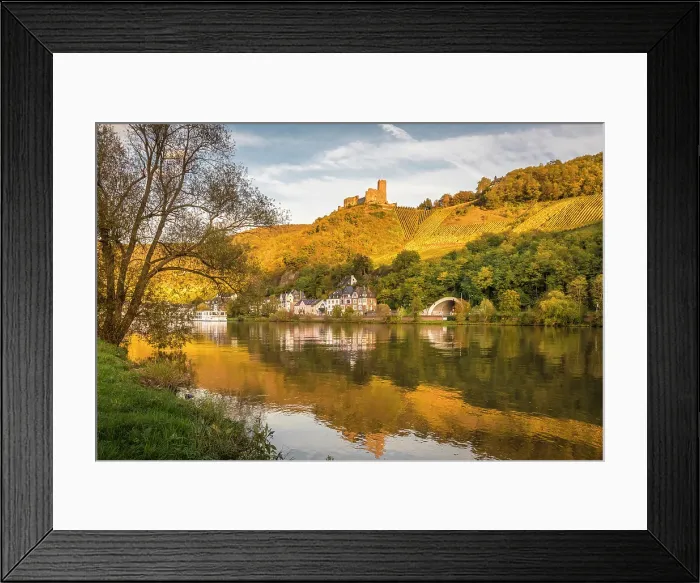 Framed Print : View over the Moselle from Kues to Bernkastel with Landshut Castle, Bernkastel-Kues, Moselle, Rhineland-Palatinate, Germany Framed Print : View over the Moselle from Kues to Bernkastel with Landshut Castle, Bernkastel-Kues, Moselle, Rhineland-Palatinate, Germany