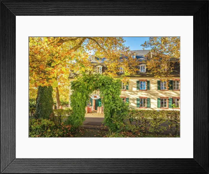 Framed Print : Entrance to the Weinromantikhotel Richtershof in Muelheim an der Mosel, Mosel, Rhineland-Palatinate, Germany Framed Print : Entrance to the Weinromantikhotel Richtershof in Muelheim an der Mosel, Mosel, Rhineland-Palatinate, Germany