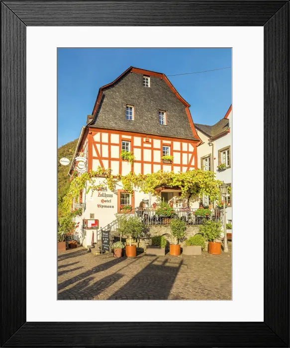 Framed Print : Wine bar on the waterfront in Beilstein on the Mosel, Mosel, Rhineland-Palatinate, Germany Framed Print : Wine bar on the waterfront in Beilstein on the Mosel, Mosel, Rhineland-Palatinate, Germany