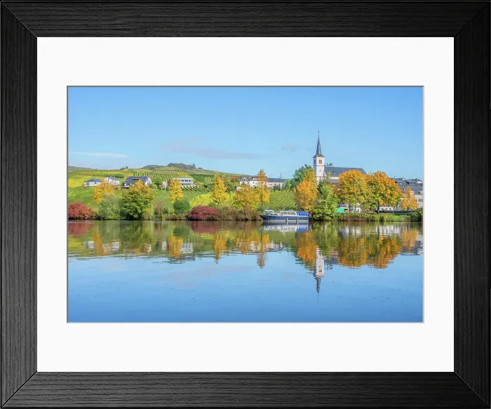 Framed Print : View at Minheim, Mosel, Mosel valley, Rhineland-Palatinate, Germany