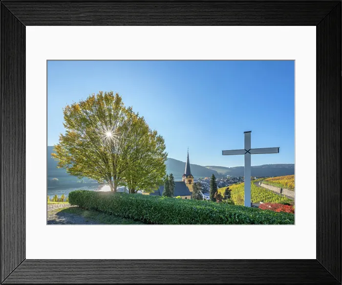 Framed Print : View at Zeltingen church, Mosel, Mosel valley, Rhineland-Palatinate, Germany Framed Print : View at Zeltingen church, Mosel, Mosel valley, Rhineland-Palatinate, Germany