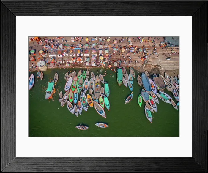 Framed Print : Aerial view of Varanasi, the spiritual capital of India and Ghats in Varanasi at Ganges river in Varanasi, Uttar Pradesh, India Framed Print : Aerial view of Varanasi, the spiritual capital of India and Ghats in Varanasi at Ganges river in Varanasi, Uttar Pradesh, India