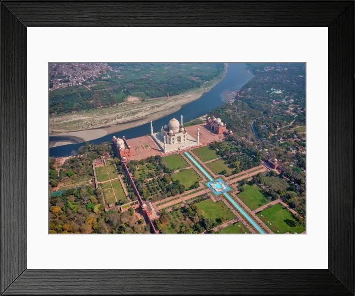 Framed Print : Aerial view of the Taj Mahal along Yamuna river, Agra, Uttar Pradesh, India Framed Print : Aerial view of the Taj Mahal along Yamuna river, Agra, Uttar Pradesh, India