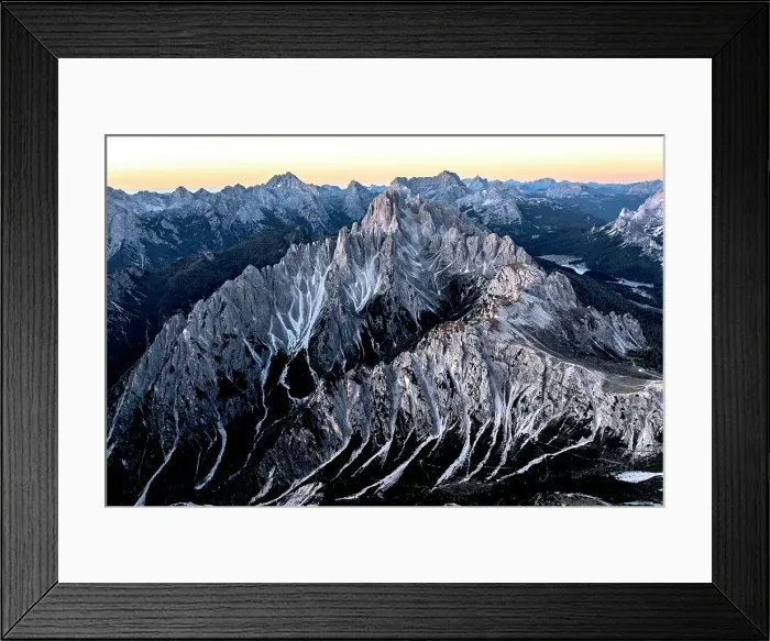 Framed Print : Aerial view of Cadini Di Misurina, Sorapiss and Antelao mountains at dawn in autumn, Dolomites, Belluno province, Veneto, Italy Framed Print : Aerial view of Cadini Di Misurina, Sorapiss and Antelao mountains at dawn in autumn, Dolomites, Belluno province, Veneto, Italy