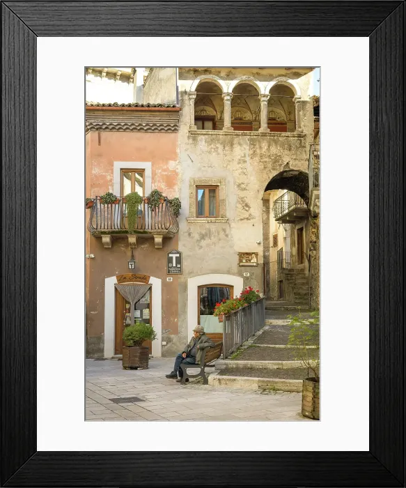 Framed Print : Europe, Italy, Abruzzo. The ancient town of Scanno in the mountains. A typical street scene Framed Print : Europe, Italy, Abruzzo. The ancient town of Scanno in the mountains. A typical street scene